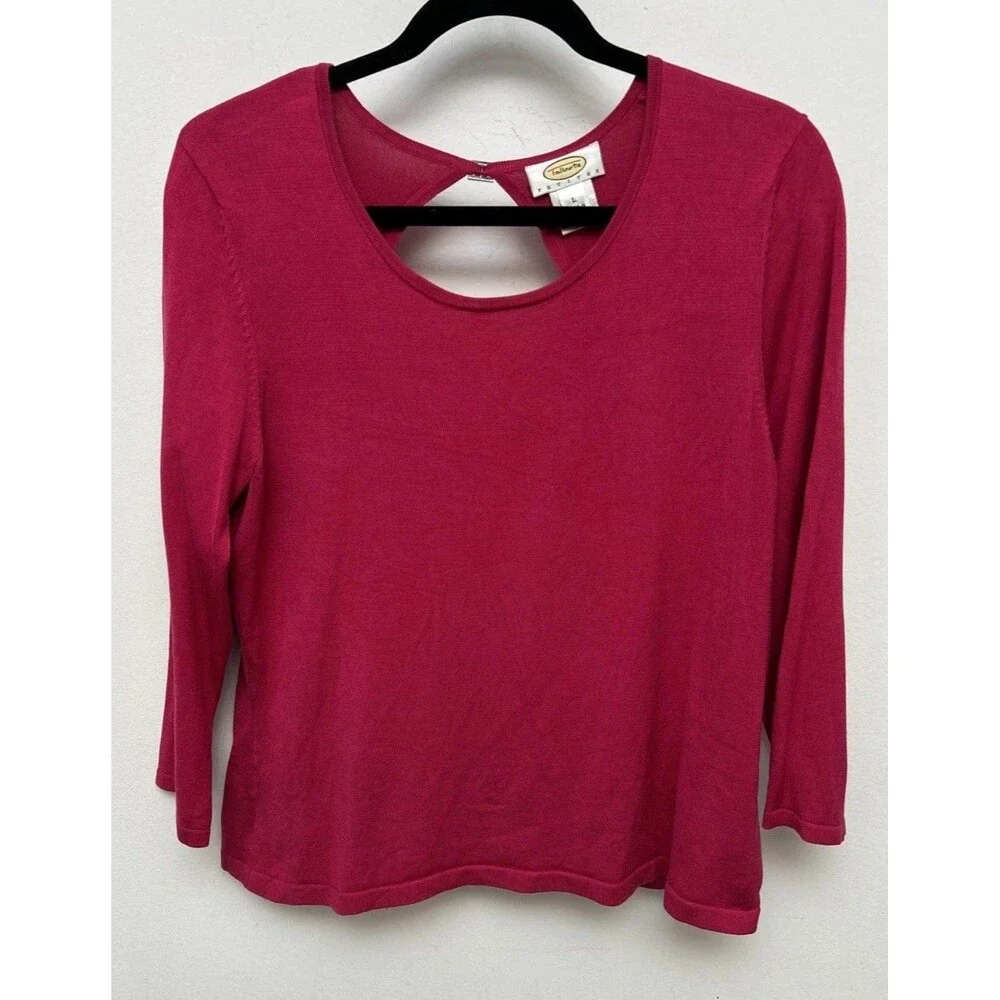 Vintage Talbots Fuisha Sweater, Silk Rayon, 3/4 Sleeve, Womens Petite Large